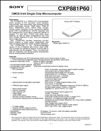 datasheet for CXP881P60 by Sony Semiconductor