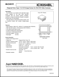 datasheet for ICX054BL by Sony Semiconductor