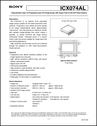 datasheet for ICX074AL by Sony Semiconductor