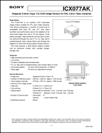 datasheet for ICX077AK by Sony Semiconductor
