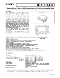 datasheet for ICX081AK by Sony Semiconductor