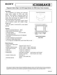 datasheet for ICX086AKB by Sony Semiconductor
