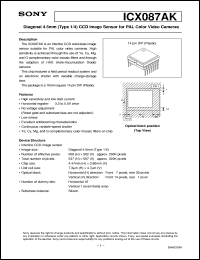 datasheet for ICX087AK by Sony Semiconductor