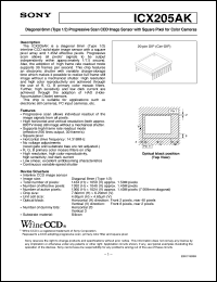datasheet for ICX205AK by Sony Semiconductor
