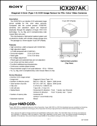 datasheet for ICX207AK by Sony Semiconductor