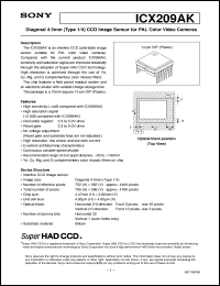 datasheet for ICX209AK by Sony Semiconductor