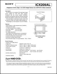 datasheet for ICX209AL by Sony Semiconductor