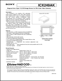 datasheet for ICX249AK by Sony Semiconductor