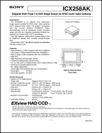 datasheet for ICX258AK by Sony Semiconductor