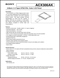 datasheet for ACX306AK by Sony Semiconductor