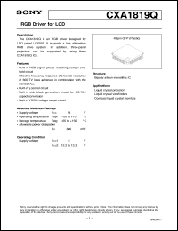 datasheet for CXA1819Q by Sony Semiconductor