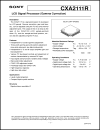 datasheet for CXA2111R by Sony Semiconductor