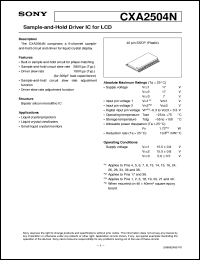 datasheet for CXA2504N by Sony Semiconductor