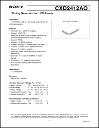 datasheet for CXD2412AQ by Sony Semiconductor
