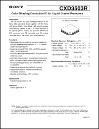 datasheet for CXD3503R by Sony Semiconductor