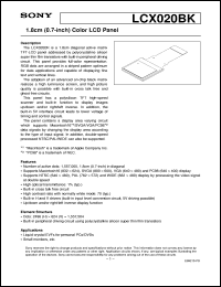 datasheet for LCX020BK by Sony Semiconductor