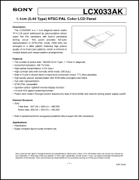 datasheet for LCX033AK by Sony Semiconductor