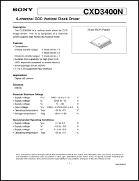 datasheet for CXD3400N by Sony Semiconductor