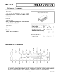 datasheet for CXA1279BS by Sony Semiconductor
