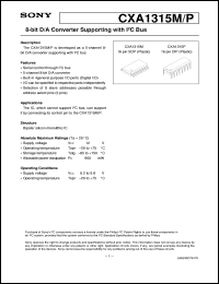 datasheet for CXA1315P by Sony Semiconductor