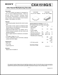 datasheet for CXA1518S by Sony Semiconductor