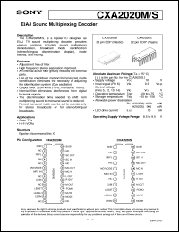 datasheet for CXA2020S by Sony Semiconductor