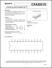 datasheet for CXA2021S by Sony Semiconductor