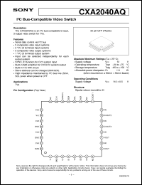 datasheet for CXA2040AQ by Sony Semiconductor