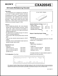 datasheet for CXA2054S by Sony Semiconductor