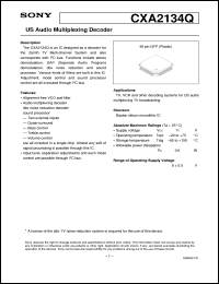 datasheet for CXA2134Q by Sony Semiconductor