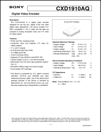 datasheet for CXD1910AQ by Sony Semiconductor