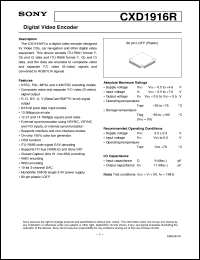 datasheet for CXD1916R by Sony Semiconductor