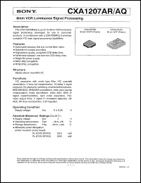 datasheet for CXA1207AR by Sony Semiconductor