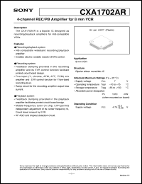 datasheet for CXA1702AR by Sony Semiconductor