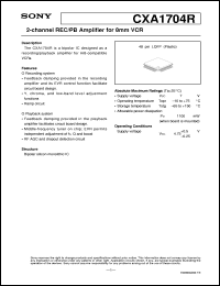 datasheet for CXA1704R by Sony Semiconductor