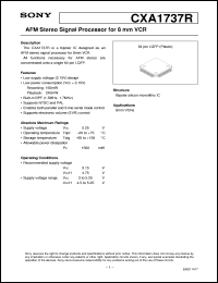 datasheet for CXA1737R by Sony Semiconductor