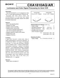 datasheet for CXA1810AQ by Sony Semiconductor