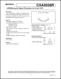 datasheet for CXA2038R by Sony Semiconductor