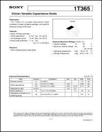 datasheet for 1T365 by Sony Semiconductor