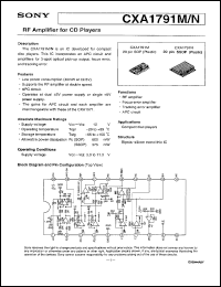 datasheet for CXA1791M by Sony Semiconductor
