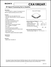 datasheet for CXA1992AR by Sony Semiconductor