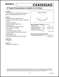 datasheet for CXA2542AQ by Sony Semiconductor