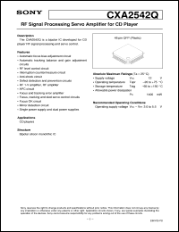 datasheet for CXA2542Q by Sony Semiconductor