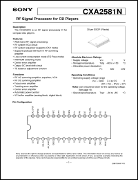 datasheet for CXA2581N by Sony Semiconductor