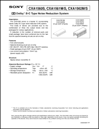 datasheet for CXA1560S by Sony Semiconductor