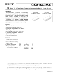 datasheet for CXA1563S by Sony Semiconductor