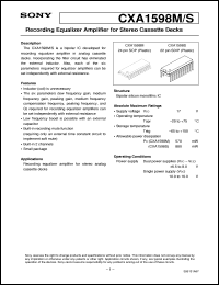 datasheet for CXA1598S by Sony Semiconductor