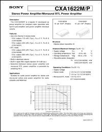 datasheet for CXA1622P by Sony Semiconductor