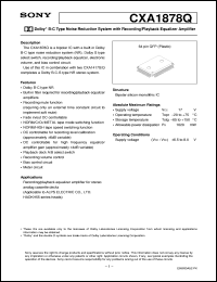 datasheet for CXA1878Q by Sony Semiconductor