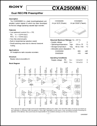 datasheet for CXA2500M by Sony Semiconductor